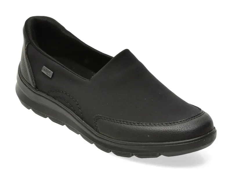 Pantofi RIEKER negri, Z0054, din material textil