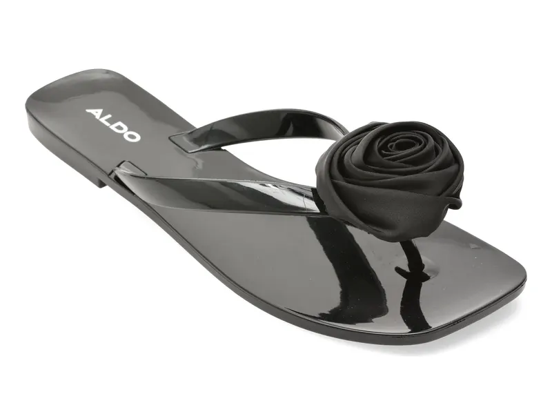 Papuci negri, EDELINNA 001, din pvc