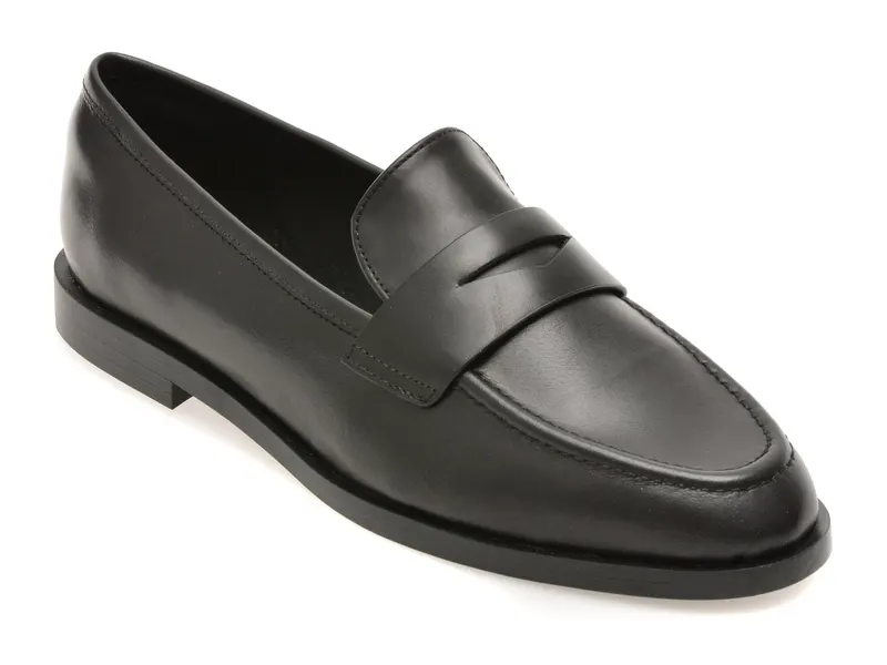 Mocasini negri, ADALADAR 001, din piele naturala