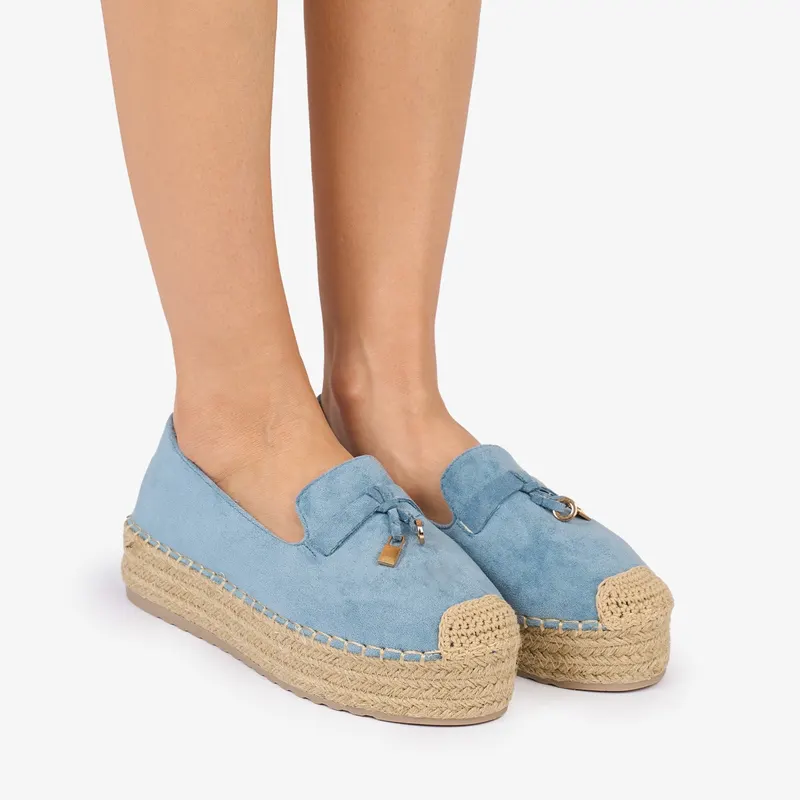 MOCASINI dama Piele ECOLOGICA INTOARSA CU DETALIU AURIU CRL1026 CU ELASTIC Culoare: ALBASTRU