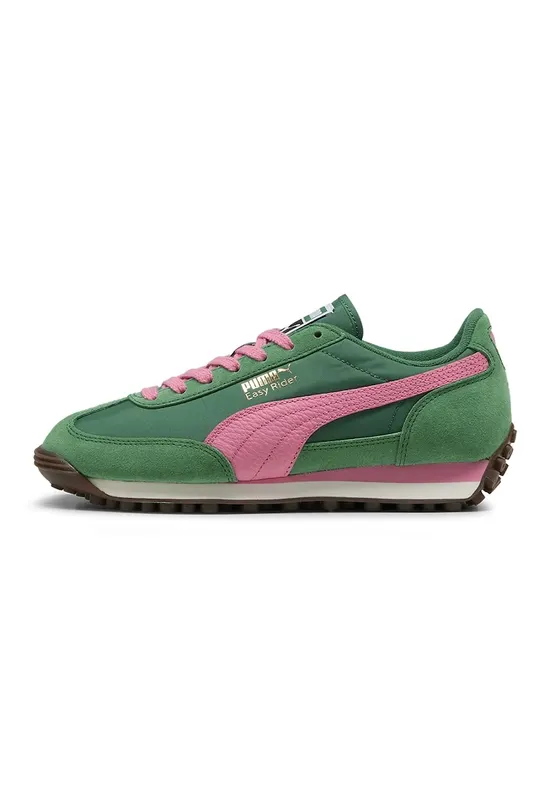 Pantofi sport Easy Rider Vintage cu piele intoarsa - Verde/Roz