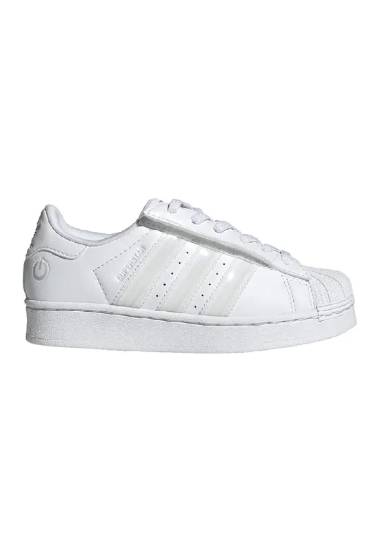 Pantofi sport din piele ecologica cu lumini LED Superstar - Alb murdar
