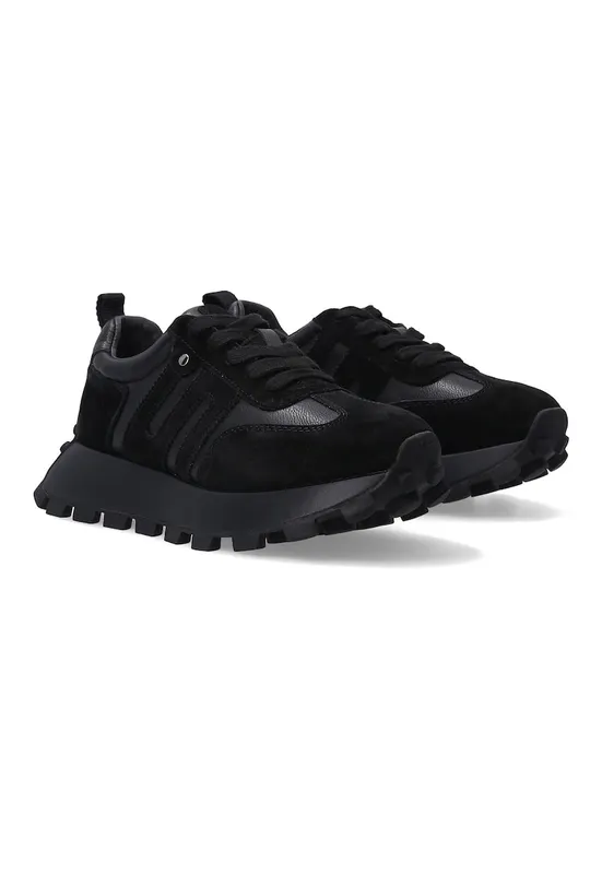 Pantofi sport din piele naturala cu insertii din piele intoarsa