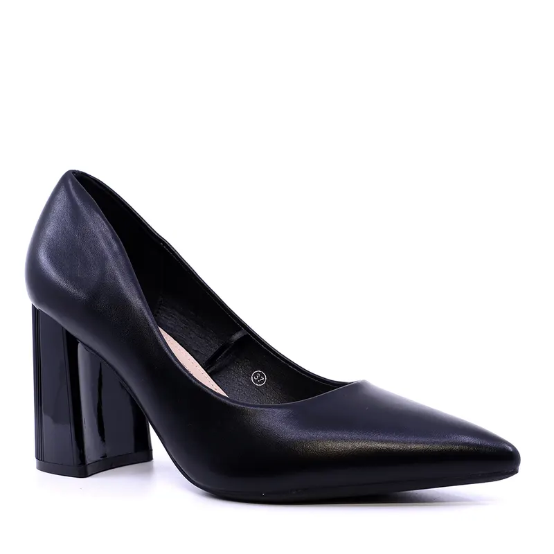 Pantofi cu toc evazat femei Solo Donna negri 1161dp1100n — imaginea 2