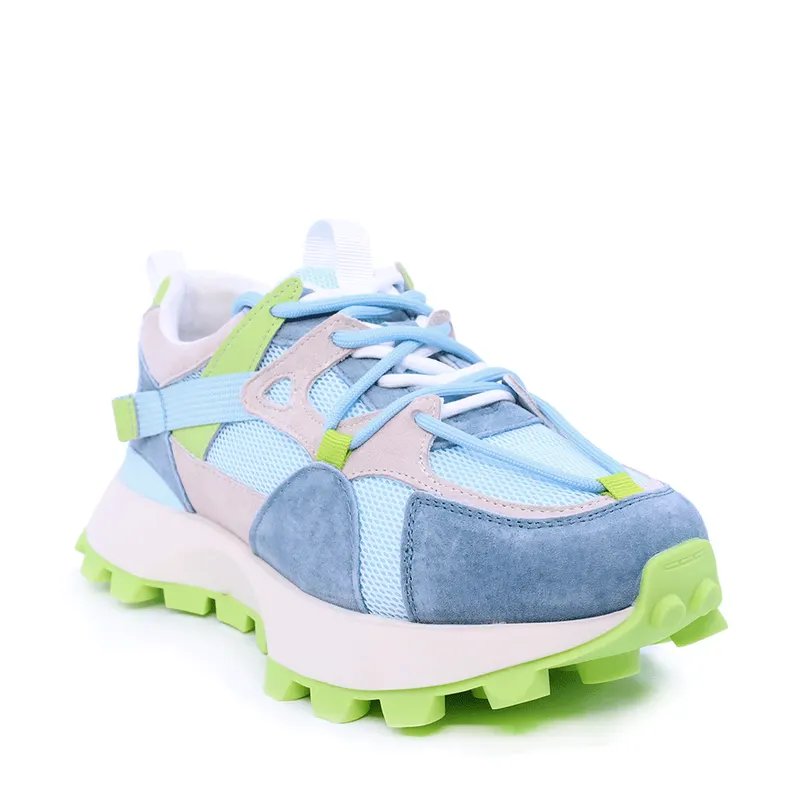 Sneakers femei multi blue din piele întoarsă și textil 1991DP0490VAZ — imaginea 2