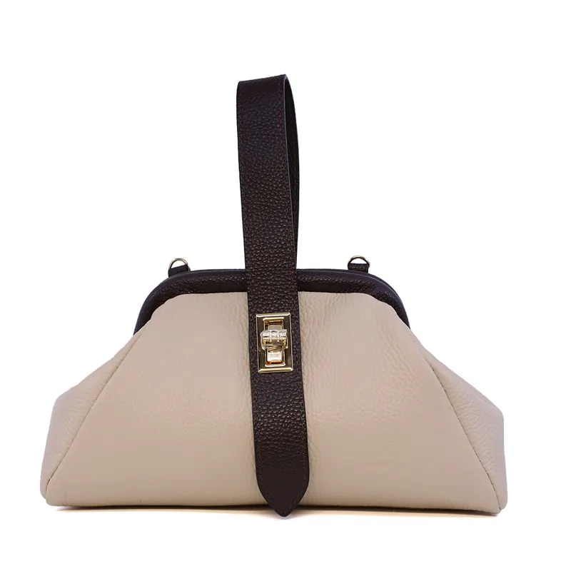 Poșetă tip clutch femei Luca di Gioia bej din piele 245POSP26111BETDM