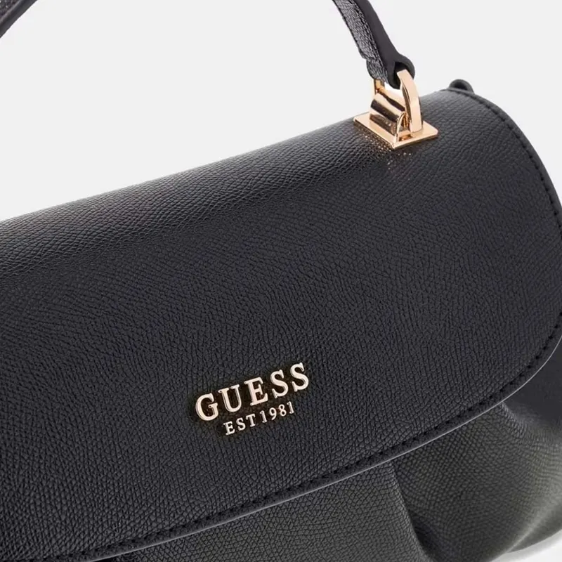Poșetă satchel femei Guess Amorette neagră cu logo 912POSSHWBG7898190N — imaginea 2