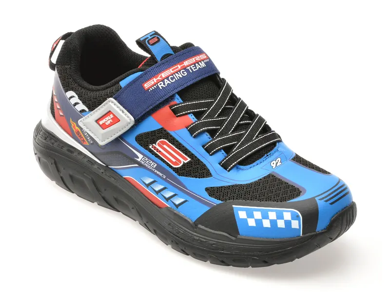 Pantofi sport SKECHERS albastri, SKECH TRACKS, din material textil
