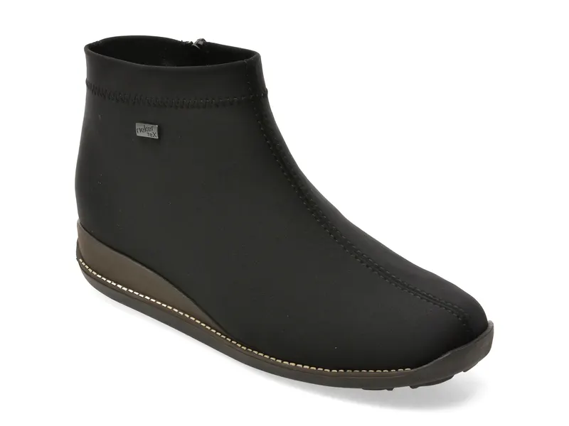Ghete RIEKER negre, 98251, din material textil