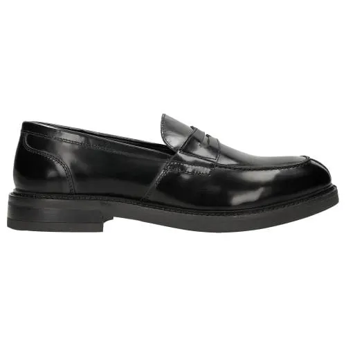 Mocasini negri lăcuiți tip penny loafers bărbați