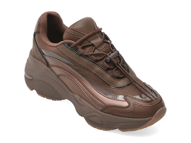Pantofi sport maro, KITRI 201, din material textil