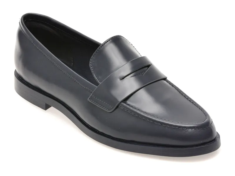 Mocasini eleganti bleumarin, ADALADAR 410, din piele naturala