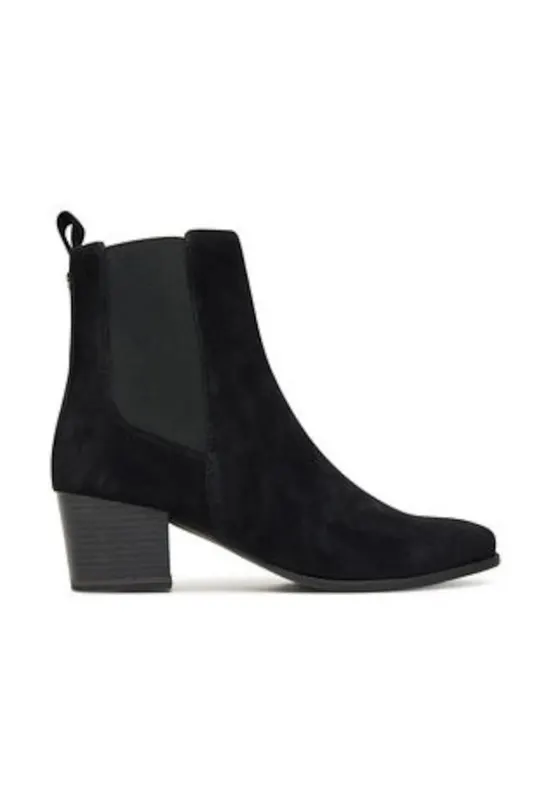 Botine dama cu toc - din piele naturala - negru