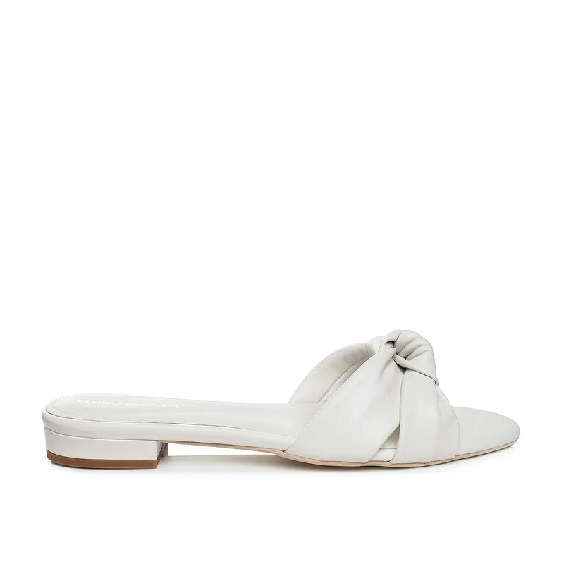 Papuci Sofia Piele Naturala, Off-White