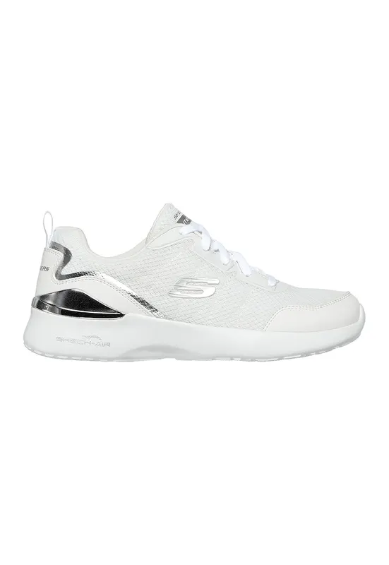 Pantofi sport cu insertii de piele ecologica Skech-Air Dynamight - Alb/Argintiu