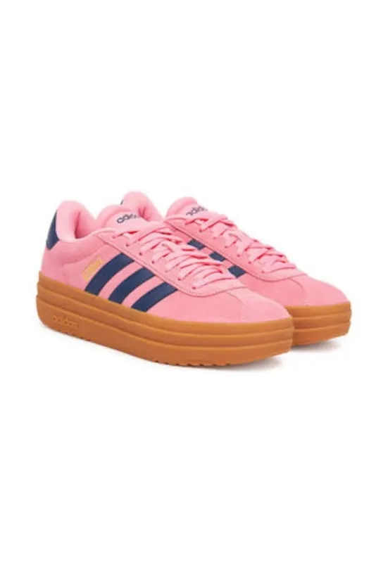 Tenisi cu platforma din piele cu logo -