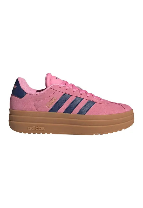 Pantofi sport VL Court Bold flatform din piele intoarsa - Roz/Bleumarin