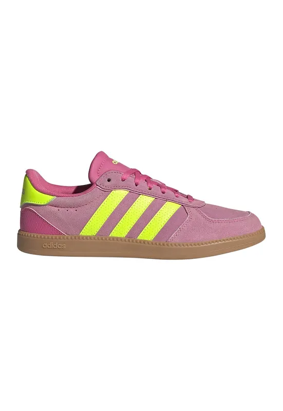 Pantofi sport din piele intoarsa Breaknet Sleek cu logo - Roz inchis/Verde lime