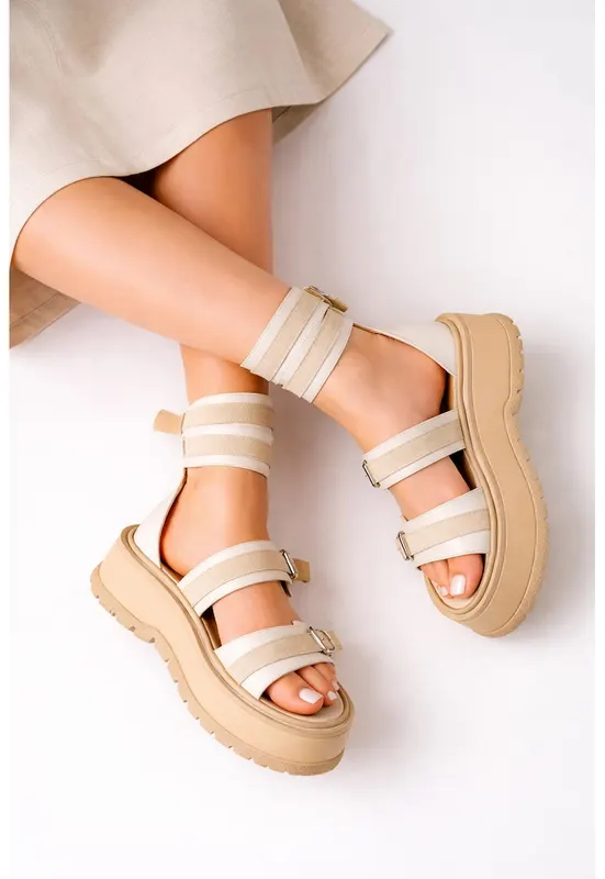Sandale cu platforma - Baby - Bej -