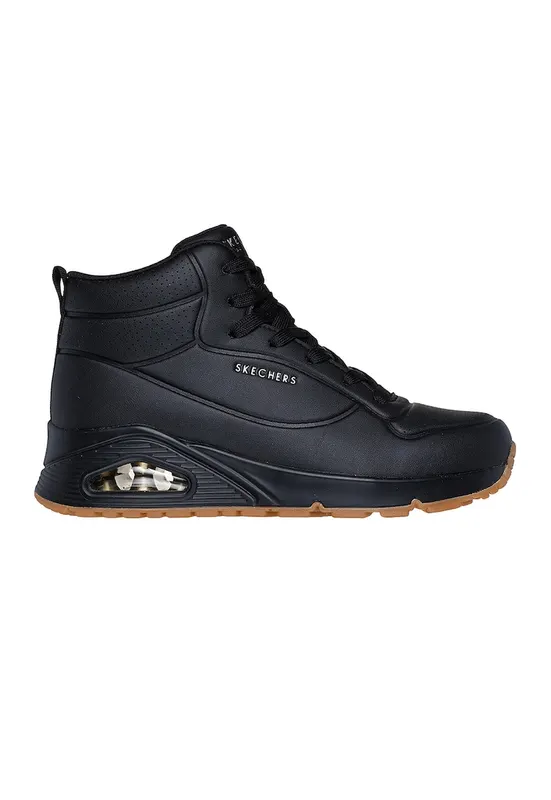 Pantofi sport inalti de piele ecologica - Negru