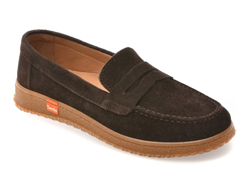 Mocasini maro, TG1899, din piele intoarsa