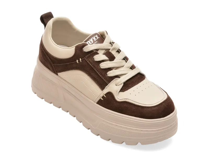 Pantofi sport bej, 66183, din piele naturala
