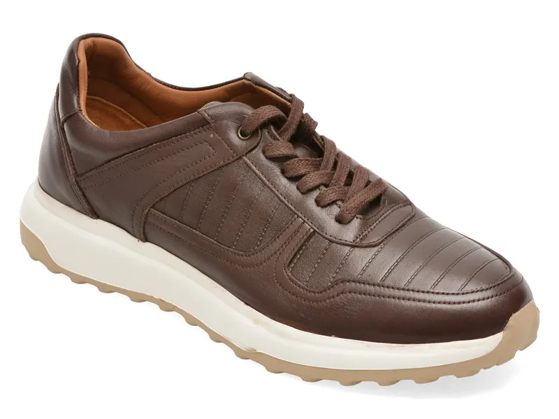 Pantofi sport maro, 26Y15, din piele naturala