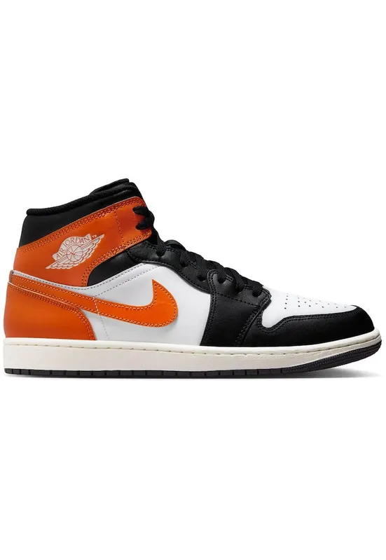 Pantofi sport Air Jordan 1 Mid 48093 - Alb/Negru/Portocaliu