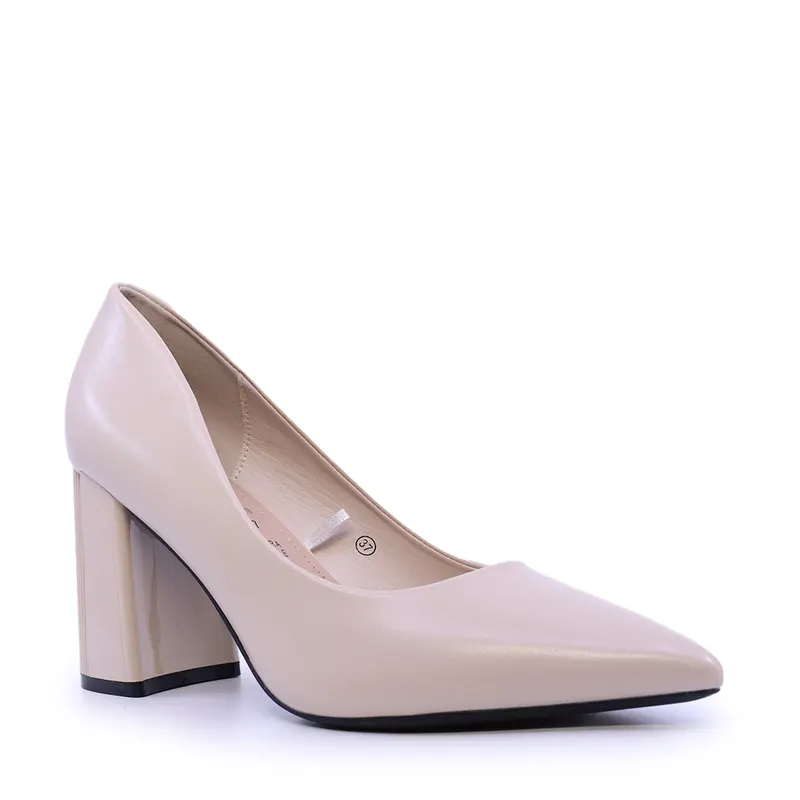Pantofi cu toc evazat femei Solo Donna bej 1161dp1100be — imaginea 2