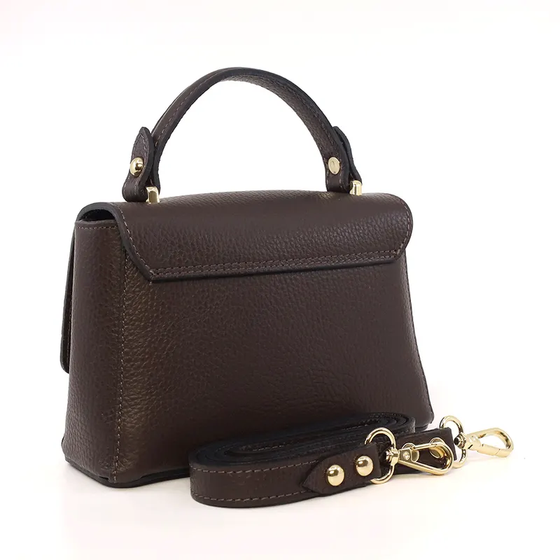 Poșetă micro tote femei Luca di Gioia maro din piele 144POSP3125TDM — imaginea 2