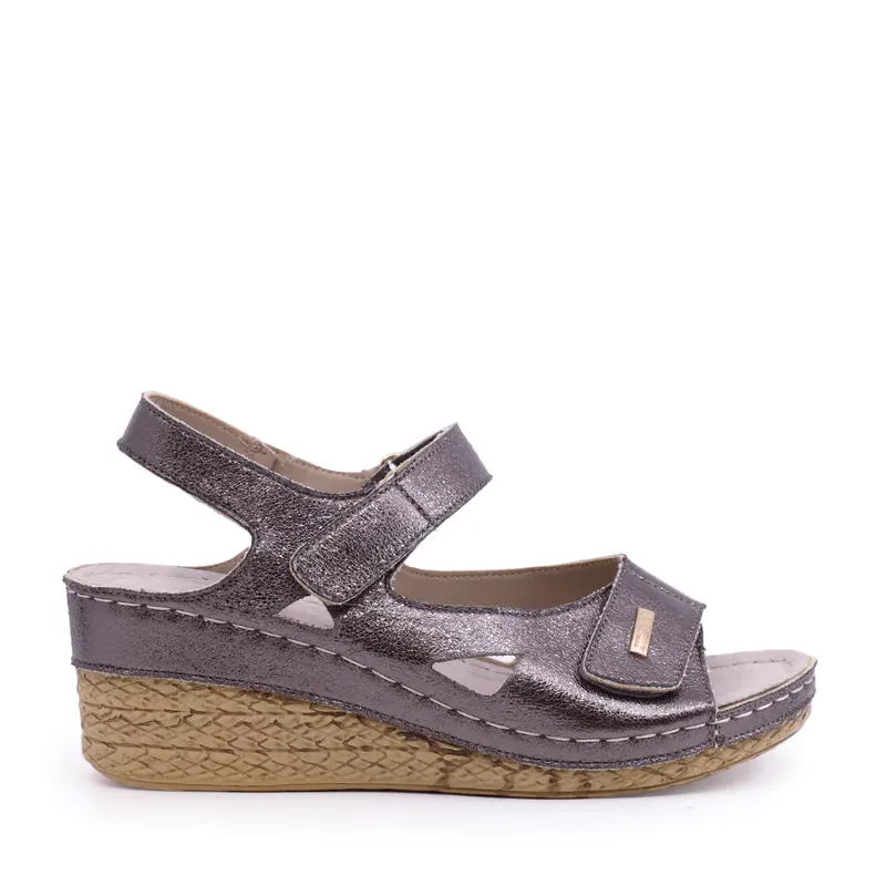 Sandale cu platformă femei Solo Donna gri închis metalizat 1169DS8260CF