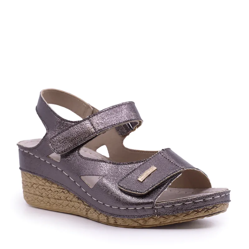 Sandale cu platformă femei Solo Donna gri închis metalizat 1169DS8260CF — imaginea 2