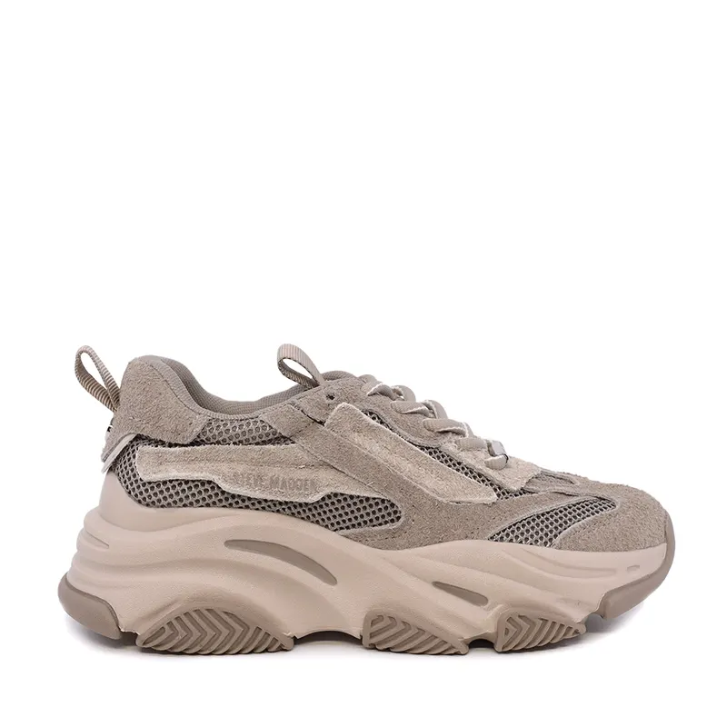 Sneakers Steve Madden Possesion taupe din piele și textil 1462dppossession-evta