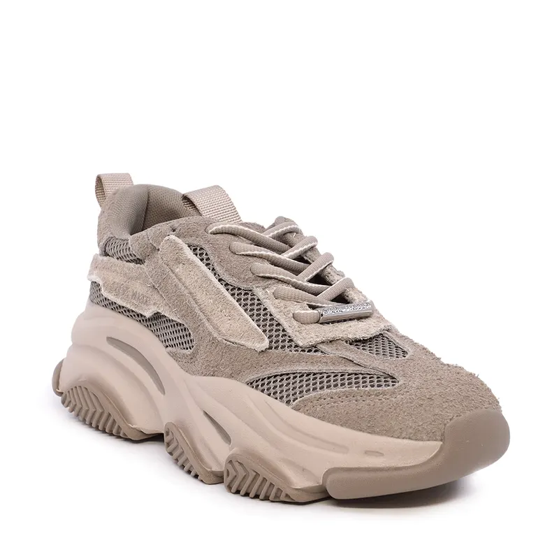 Sneakers Steve Madden Possesion taupe din piele și textil 1462dppossession-evta — imaginea 2