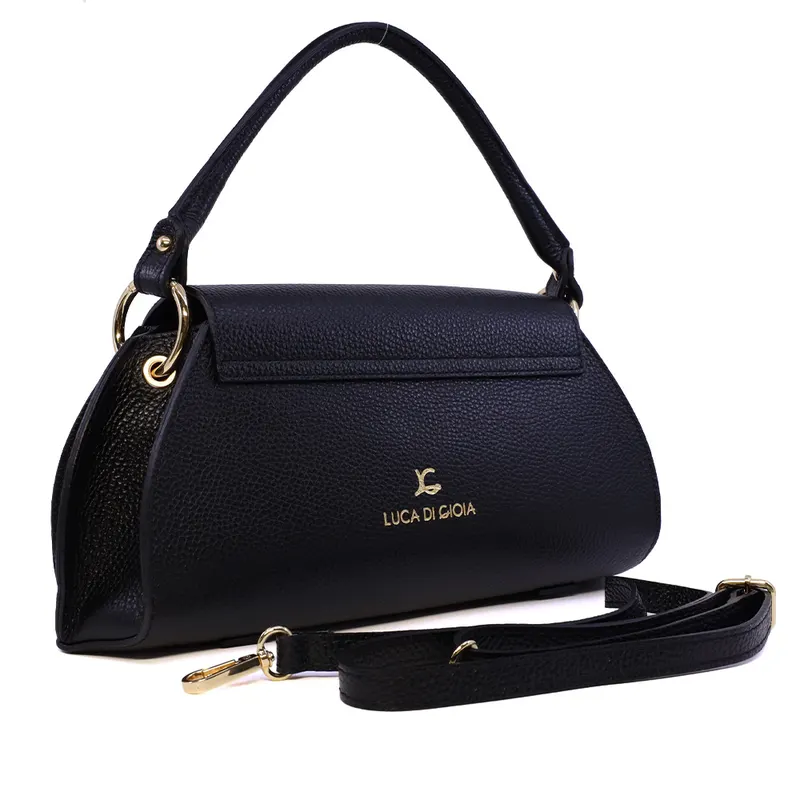 Poșetă satchel femei Luca di Gioia neagră din piele 144POSP3732N — imaginea 2
