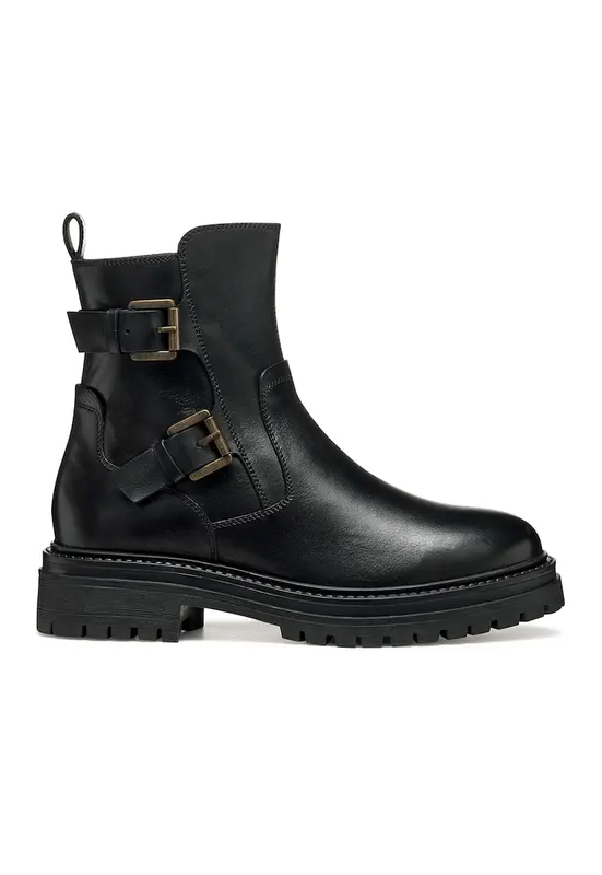 Ghete de piele cu catarame - Negru