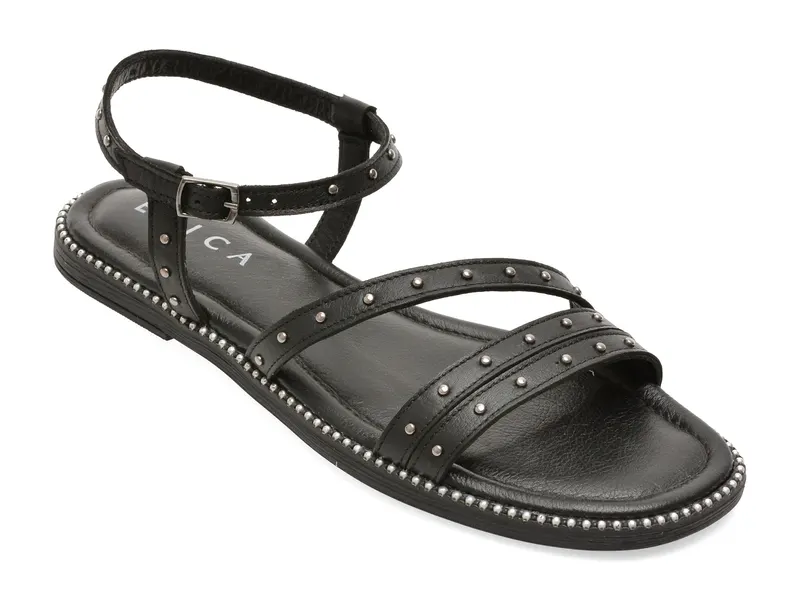 Sandale EPICA negre, INCI, din piele naturala
