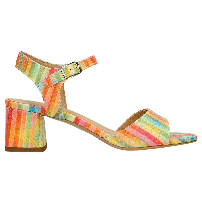 Sandale colorate cu toc bloc