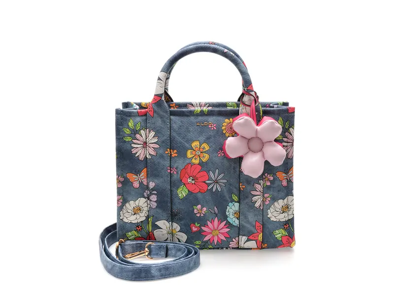 Geanta albastra, FLORALBLOOM 458, din piele ecologica