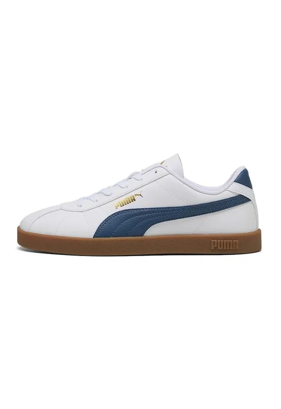 Pantofi sport Club II unisex de piele ecologica cu logo - Alb/Albastru inchis