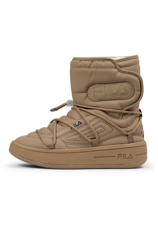 Ghete flatform cu logo - Maro deschis