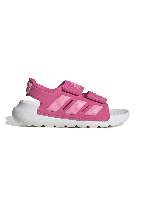 Sandale cu logo si velcro Alta Swim - Roz inchis