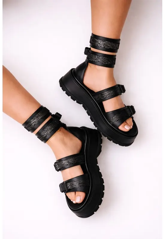 Sandale cu platforma - Baby - Negru -