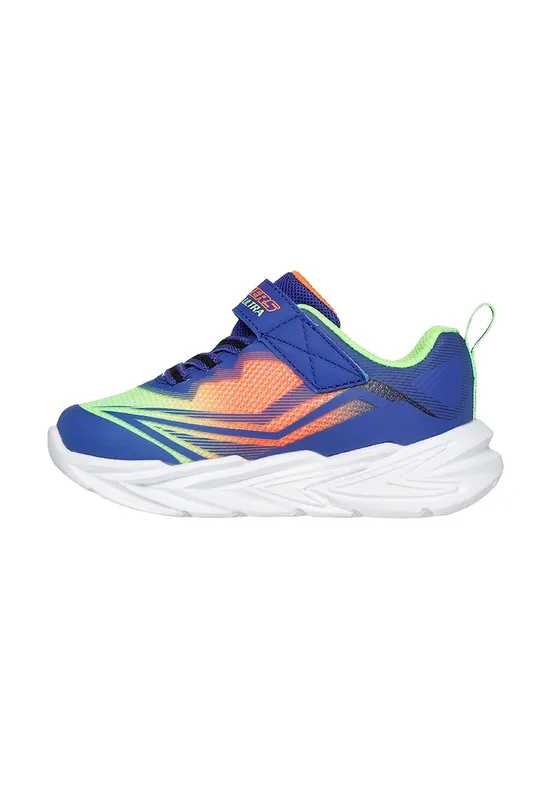 Pantofi sport de piele ecologica cu model grafic - Verde neon/Albastru