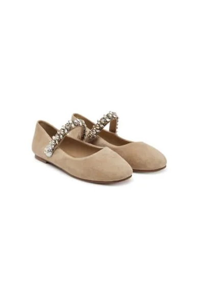 Balerini V250537 - Piele naturala - Bej - Bej
