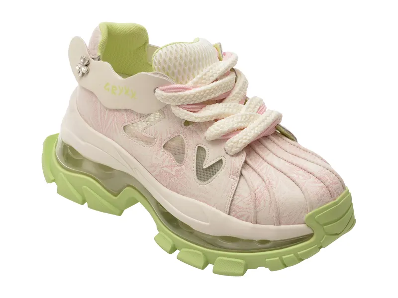 Pantofi sport albi, 2027, din piele naturala