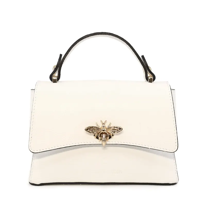 Poșetă micro tote femei Luca di Gioia albă din piele 144POSP3125A