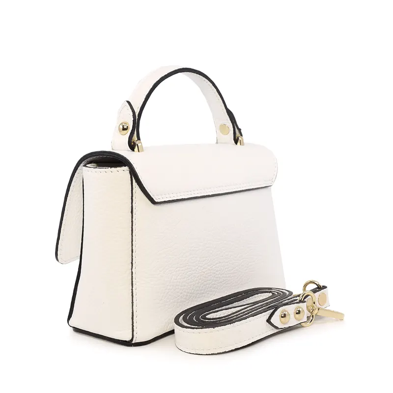 Poșetă micro tote femei Luca di Gioia albă din piele 144POSP3125A — imaginea 2