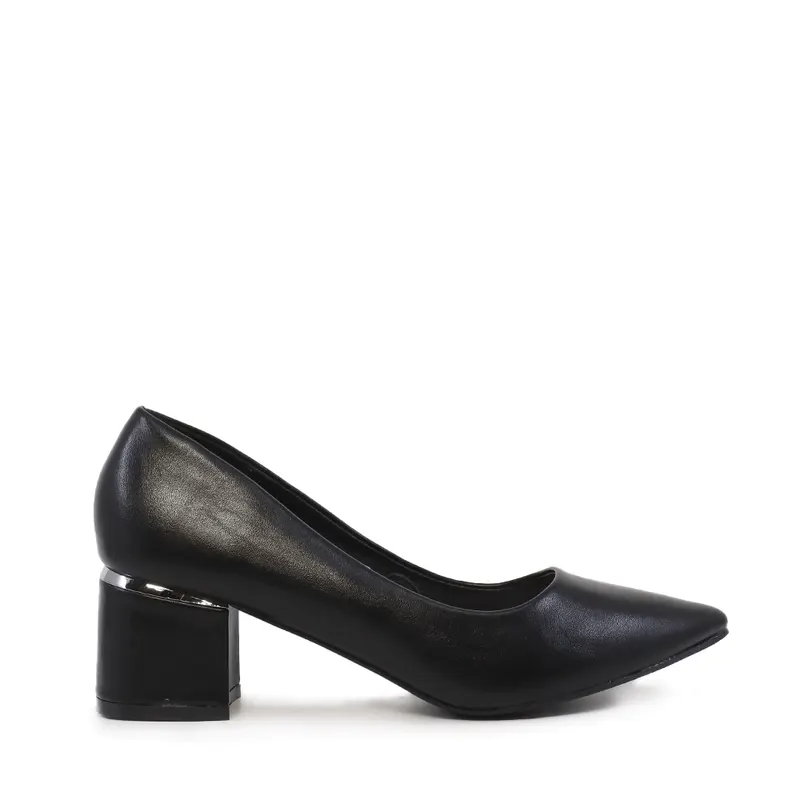 Pantofi cu toc mic femei Solo Donna negri 1161DP1510N