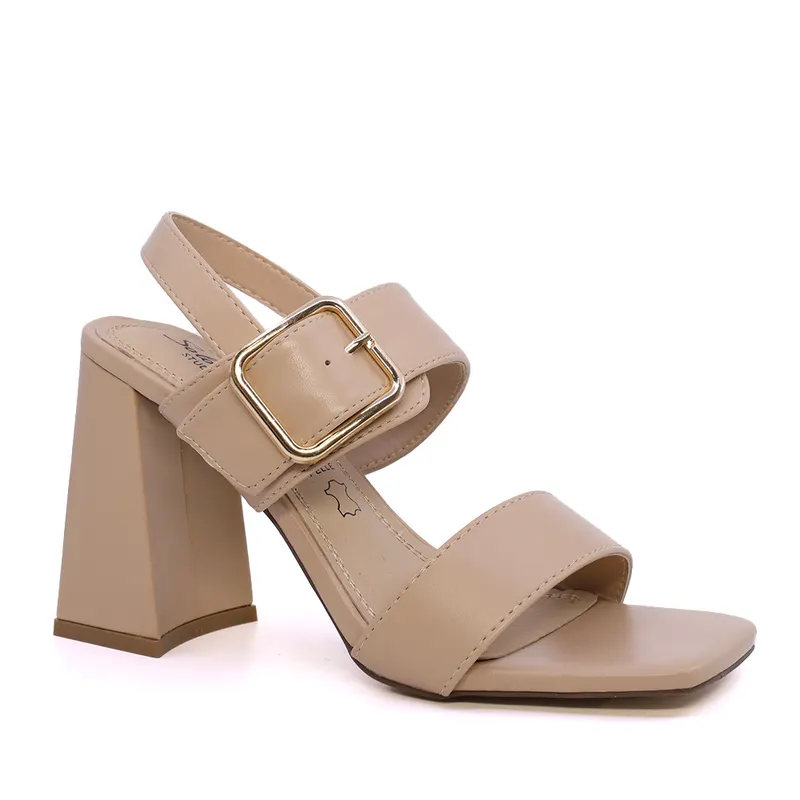 Sandale femei Solo Donna bej cu toc înalt 2547DS8531BE — imaginea 2